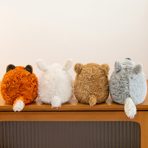 Ensemble de jouets en peluche d'animaux de la jungle - Chèvre, <span class=keywords><strong>loup</strong></span>, <span class=keywords><strong>renard</strong></span> et ours brun super doux, rembourrage en coton PP, compagnon anti-stress et cadeau - Product Image 2