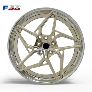 Jantes en aluminium FSB 6061 T6 forgées en deux parties, couleur argent, 17-24 pouces, 5x114.35x112, design maillé, 40mm25mm, neuves pour voitures particulières - Product Image 1