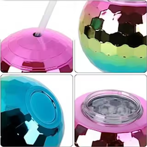 Gobelet <span class=keywords><strong>Disco</strong></span> Ball de 20 OZ avec couvercle et paille – Tasse à boisson fantaisie personnalisable pour fête – Gobelet <span class=keywords><strong>Disco</strong></span> Ball en plastique - Product Image 4