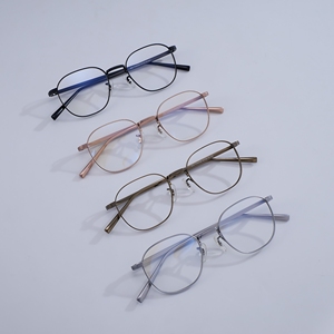 Monturas de Gafas de Titanio Puro de Lujo, Diseño Geométrico, Gafas Ópticas Panto, Ultraligeras, con Recubrimiento IP, Monturas para Prescripción - Product Image 1
