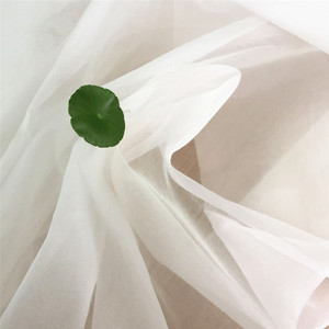 Tissu en organza de soie naturelle rigide respirant 100% pur 5 MM en gros pour robe de mariée, vêtement transparent - Product Image 5