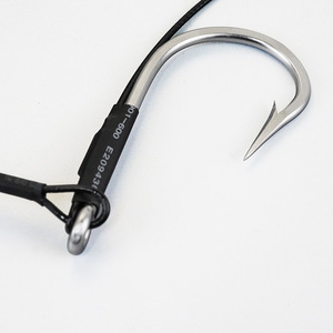 2/0-13/0 #   Hameçons circulaires en acier à haute teneur en carbone noir, équipés d'un fil de <span class=keywords><strong>trace</strong></span> double 7691s pour la pêche au requin, au thon et au carangue - Product Image 4