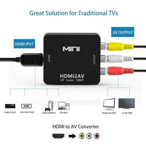 Convertisseur <span class=keywords><strong>HDMI</strong></span> vers RCA AV <span class=keywords><strong>Adaptateur</strong></span> <span class=keywords><strong>HDMI</strong></span> vers AV pour Android TV Smart Box Ordinateur portable 1080P 720P 480P NTSC/PAL HDMI2AV Noir - Product Image 4