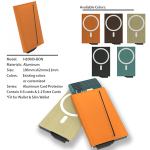 Étui en cuir magnétique avec protection RFID, porte-cartes en aluminium - H10089M - Product Image 5
