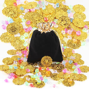 Di alta qualità oro pirata di plastica moneta gemma borsa del bambino festa di natale festa di carnevale di Halloween decorazioni di marca SHJY No - Product Image 2