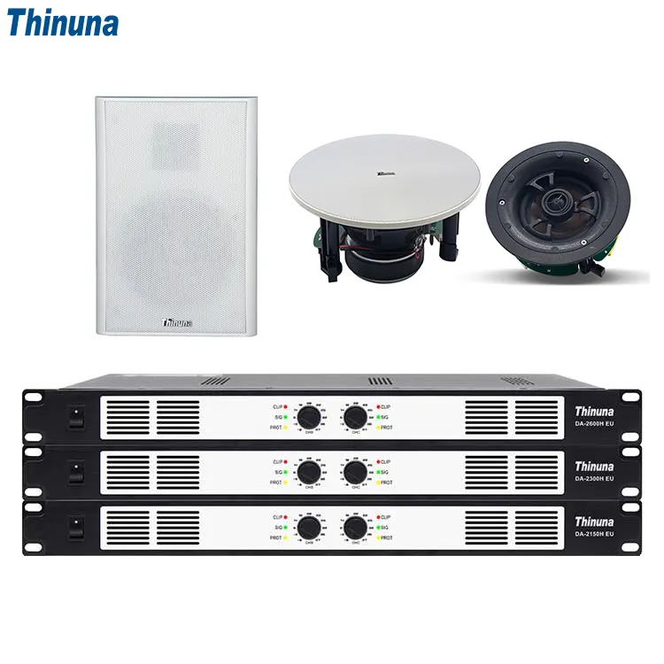 Thinuna DA-2300H EU 2 Channel 300W Digital Power Amplifier BGM Metal Public Address System Audio Stage Sound Standard Amplifier
