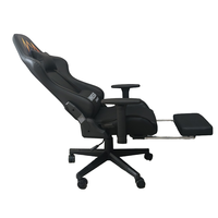 Fauteuil de gaming de luxe inclinable ergonomique en similicuir, pivotant, avec vérin à gaz à 3 positions, hauteur réglable et structure en acier