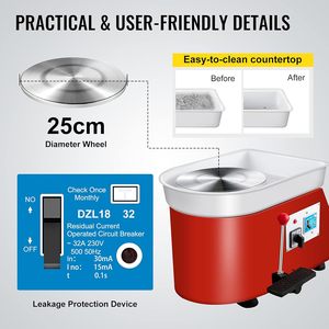 Máquina para Hacer Cerámica, Arte, Manualidades, Suministros para Artesanía, Herramientas de Arcilla, Kit de Arte y Manualidades, <span class=keywords><strong>Torno</strong></span> de Cerámica Eléctrico - Product Image 3