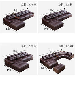 Sofá de Cuero en Forma de U, Conjunto de Sofás Combinados para Sala de Estar, Muebles de Sala de Estar, Sofá de Cuero de Lujo Ligero para Sala de Estar - Product Image 6