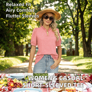 T-shirt décontracté ample à manches courtes pour femme C1, respirant, avec logo, couleur unie, export transfrontalier, nouvelle collection printemps-été - Product Image 2