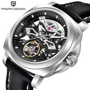 Nouvelle montre sport mécanique de luxe pour homme PAGANI, cadran carré, bracelet en cuir, boîtier en acier inoxydable, étanche 5 BAR, chronographe - Product Image 2
