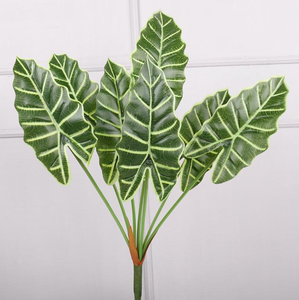 Hojas de alocasia nórdica de 7 cabezas: el líder en textura en vegetación artificial, redefine el estilo espacial con arte de venas - Product Image 2