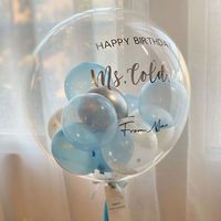 Ballon transparent gonflable en gros, ballon Bobo, bulle lumineuse, ballon ondulé lumineux, clignotant avec tige