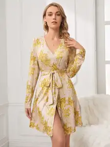 Haute qualité à manches longues Robe de nuit femmes Sexy mince impression chemise de nuit personnalisée