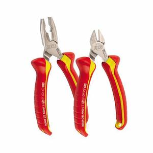 Pince isolée Usag 1000 V, 1 pouce de largeur de mâchoire, en acier au chrome-vanadium, qualité industrielle, manche rouge et jaune - Product Image 1