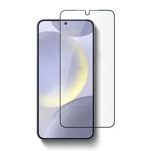 Pelindung layar ponsel lem penuh, untuk Samaung S24 ultra S23 S22 2.5D HD kaca Tempered untuk Iphone 15 14 13 Pro Max