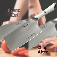 Couteau de cuisine double usage en acier inoxydable Double Lion pour hacher, trancher, couper les os, couper les légumes et couper la viande