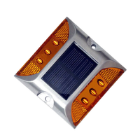 Borne de signalisation routière solaire étanche à LED, clignotante ou à lumière constante, en aluminium réfléchissant