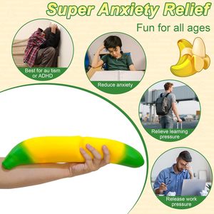 Banana Squishy Gigante Grande a Lenta Risalita, Giocattoli Antistress Morbidi per Alleviare Ansia e Stress, Sensoriali per Adulti, Adolescenti, Bambini e Autismo - Product Image 5