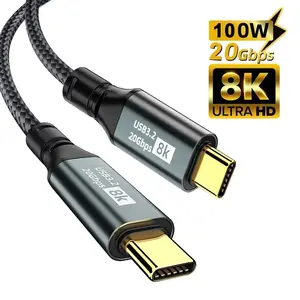 PD สายชาร์จเร็ว100W USB 3.2 20Gbps 8K 60Hz สำหรับ PC แล็ปท็อป Macbook <span class=keywords><strong>iPad</strong></span> iPhone 15 <span class=keywords><strong>PRO</strong></span> MAX - Product Image 2