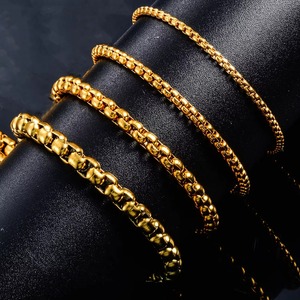 1 pièce, chaîne en acier inoxydable de couleur or, épaisseur 2 mm/3 mm/4 mm/5 mm, collier classique à maillons pour homme et femme - Product Image 5