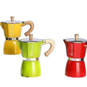 Aangepast Logo Hot Selling Aluminium Legering/Food Grade 304 Rvs Italiaanse Espressomachine Espresso Greca Mokka Pot