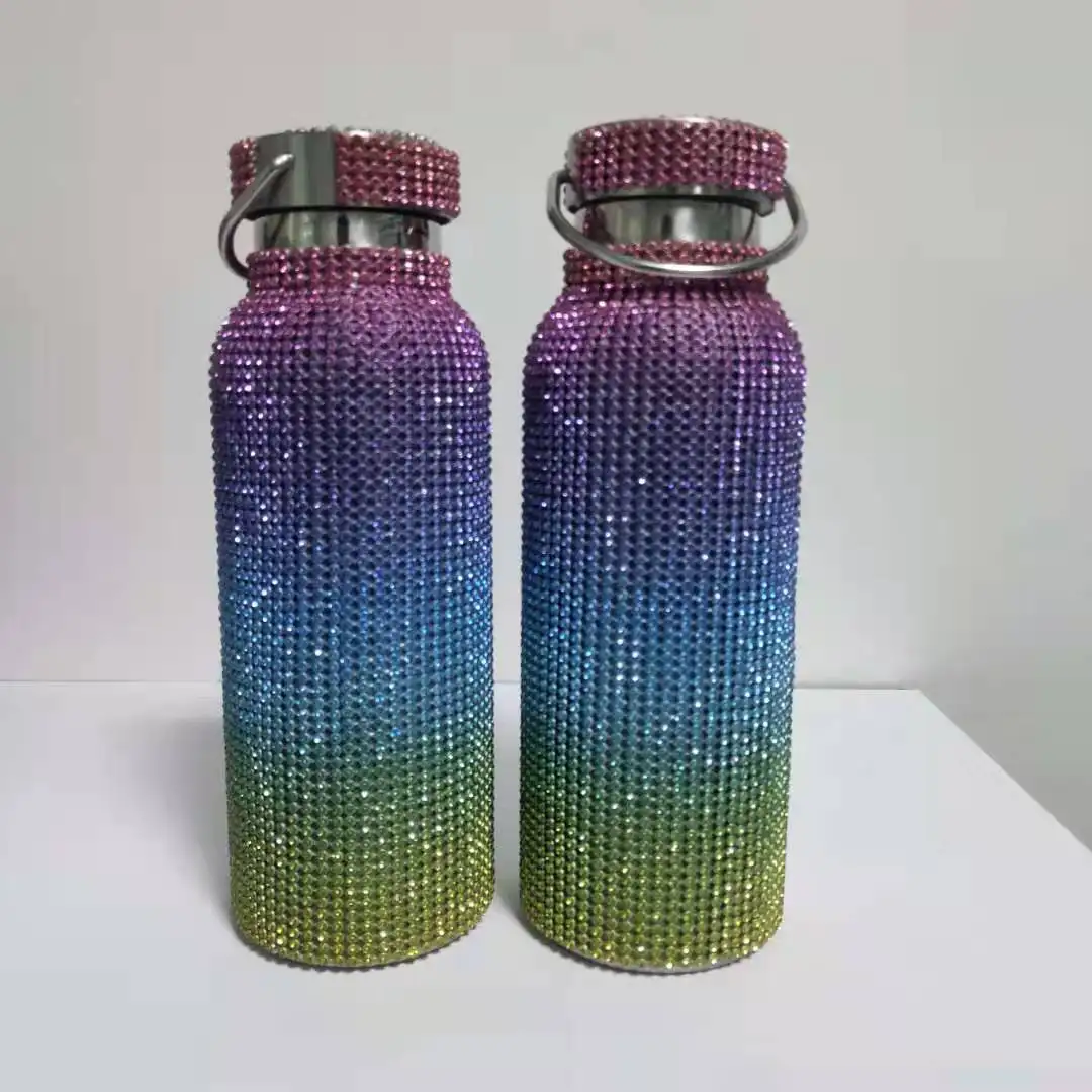 Factory Customized Cup Stainless Steel Water Bottles Bling Full Rhinestone Coffee Cups Christmas Cup designer flask