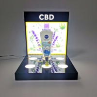 Présentoir de comptoir à base de lumière pour flacon de parfum pour combinaison de soins de la peau personnalisée