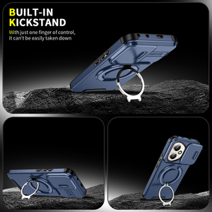 Étui de <span class=keywords><strong>téléphone</strong></span> hybride magnétique Azlefo en TPU+PC, design blindé, pour <span class=keywords><strong>Honor</strong></span> X6c/X9C 200/400 Pro, antichoc avec béquille rotative à 360° - Product Image 6
