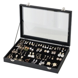 Big Jewelry Box Organizer Luxury Designer Fashion Women's Jewelry Accessories <b>Earrings</b> High Quality Velvet Storage Box Tray <b>Case</b> - Product Image 6