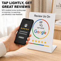 Plaque acrylique NFC personnalisée pour avis Google, menu tactile programmable avec puces NTAG213, NTAG215, NTAG216 pour affichage des avis sur les réseaux sociaux