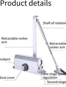 Thương mại cửa gần hơn vuông loại nhôm thủy lực tự động thông minh trên không với giữ mở cửa gần hơn cho cửa gỗ - Product Image 6