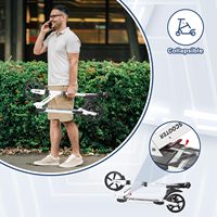 Patinete plegable portátil para ir al trabajo, con campana, freno de mano y altura ajustable, empuje manual, patinetes para niños de 8 a 12 años