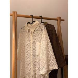 Chemise décontractée ample pour homme, style ethnique japonais rétro, en popeline, à manches courtes ajourées, tendance été - Product Image 2