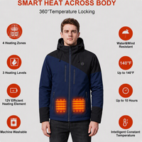 Veste chauffante imperméable pour homme, 3 réglages de température, légère, adaptée au ski, à la randonnée et aux sports de plein air.
