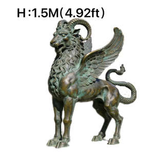 Sculpture de chimère <span class=keywords><strong>étrusque</strong></span> en bronze sur mesure grandeur nature, <span class=keywords><strong>statue</strong></span> de monstre en métal pour extérieur, pour projet - Product Image 1