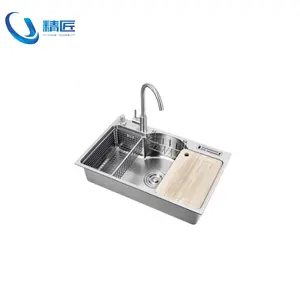 Mutfak lavabo paslanmaz çelik çok fonksiyonlu tek kase tezgah üstü veya udermount lavabo 1.2mm kalınlığında fırçalanmış lavabo mutfak