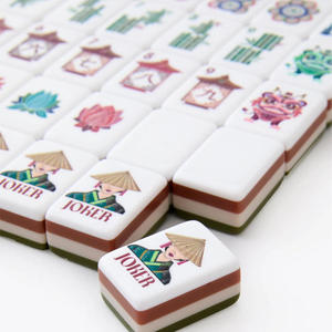 Fichas de Mahjong Personalizadas Pintadas a Mano, Juego de Fichas de Mahjong Grabadas de Lujo, Juego de Fichas de Mahjong Americanas - Product Image 5