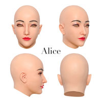 Masque de tête en silicone réaliste pour femmes, idéal pour le maquillage, le cosplay et la beauté – Masque humain en silicone pour transformation homme-femme