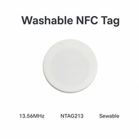 Étiquette NFC imperméable et lavable NTAG213 13,56 MHz 30 mm en tissu non tissé blanc, cousable, RFID, écologique, anti-contrefaçon