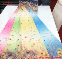 Rouleaux de tissu en mousseline de soie à imprimé floral, prix au mètre, vente en gros, 2019