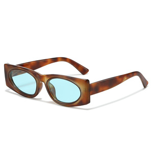 Lunettes de soleil carrées vintage à petite monture avec logo personnalisé 2026, protection UV400, imprimé léopard, pour hommes et femmes - Product Image 1