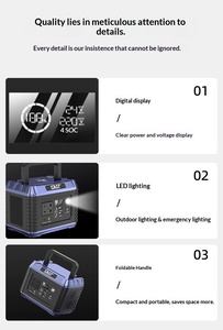 สถานีไฟฟ้าพกพา 68000mAh ใช้พลังงานแสงอาทิตย์ พร้อมตัวควบคุม MPPT แบตเตอรี่ลิเธียมไอออน ใช้เป็นพาวเวอร์แบงค์สำหรับแล็ปท็อป <span class=keywords><strong>ไฟฉาย</strong></span> และจั๊มสตาร์ทสำหรับกิจกรรมกลางแจ้ง - Product Image 4