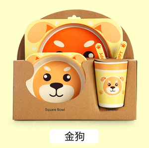 Plateau repas en <span class=keywords><strong>fibre</strong></span> de bambou, ml, en <span class=keywords><strong>fibre</strong></span> de bambou, antidérapant et Anti chute, vaisselle pour bébés - Product Image 3