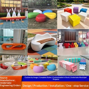 Outdoor Fiberglass Commercial Leisure Chair Public Rest <b>Bench</b> Pebble-Shaped Children's Alphabet Stool Custom-Made Zhejiang - Product Image 5