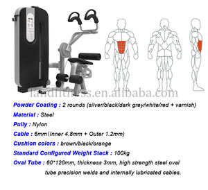 Máquina de <span class=keywords><strong>Abdominales</strong></span> Total con Pila de Pesas de 100 kg, Equipo Profesional de Entrenamiento de Fuerza Central de Alta Resistencia de 285 kg para Gimnasio - Product Image 6