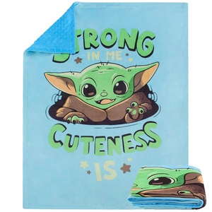 Manta a lunares Minky impresa Yoda supersuave para bebés y adultos <span class=keywords><strong>Amazon</strong></span> gran oferta - Product Image 3