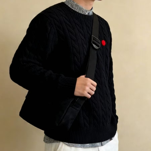 Pulls en tricot côtelé pour hommes de qualité originale, Noël, coupe ajustée, doux, texturé, respirant, manches longues, décontracté avec LOGO - Product Image 5