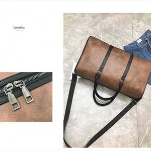 Bolsa de Deporte de Piel para Hombre, Estilo Moderno, para Gimnasio y Viajes, con Cierre de Cremallera - Product Image 4