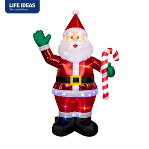 Santa Claus Inflable Gigante de 6 Pies con Bolsa de Regalos y Reno, Navidad - Product Image 3